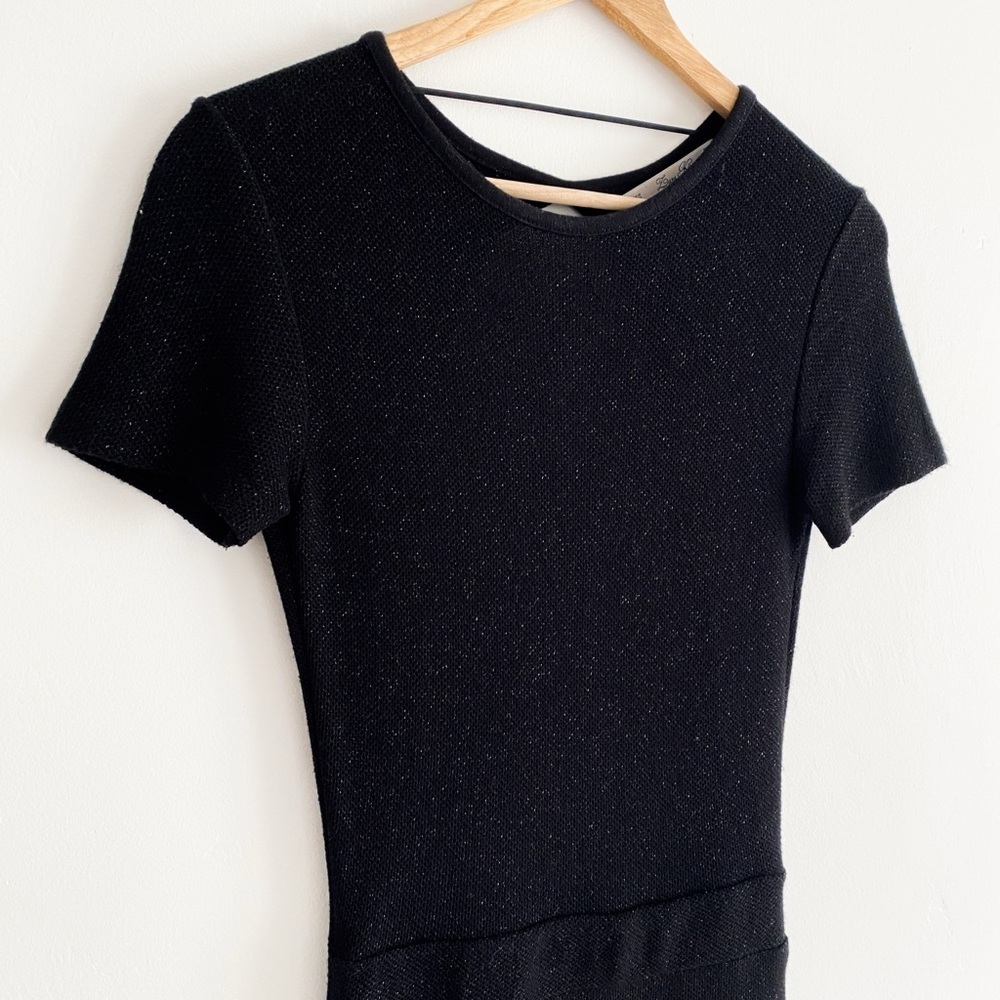 Zara Knit Black Shimmer Backless Knit Dress โ Size Small